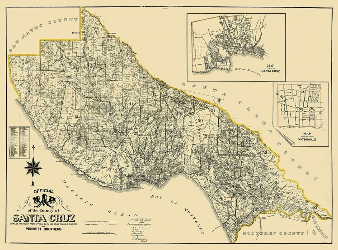 Santa Cruz California Landowner - Punnett 1906 Poster Print by Punnett Punnett # CASA0054
